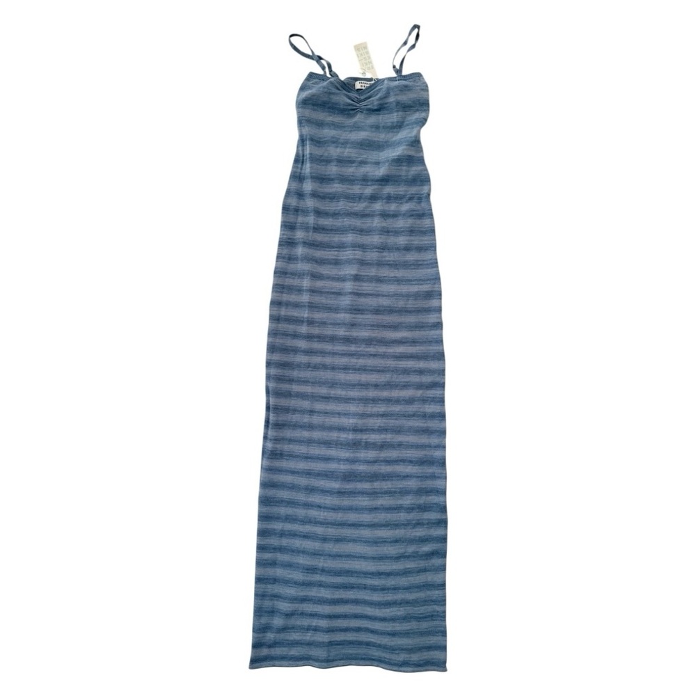 Frankie's Bikinis Blue Striped Maxi Dress size M NWT - Picture 3 of 7
